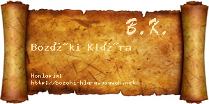 Bozóki Klára névjegykártya