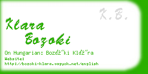 klara bozoki business card